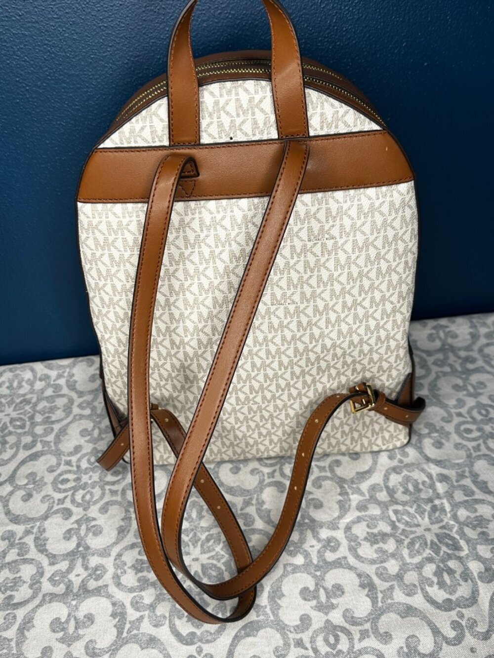 NWOT Michael Kors Large Jaycee Backpack in Vanilla with Gold Hardware - Picture 3 of 11